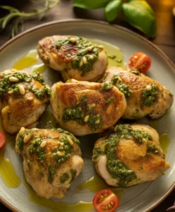 Baked Pesto Chicken Thighs Recipe