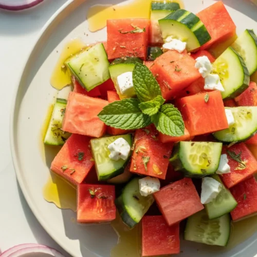 Watermelon Cucumber Salad Recipe