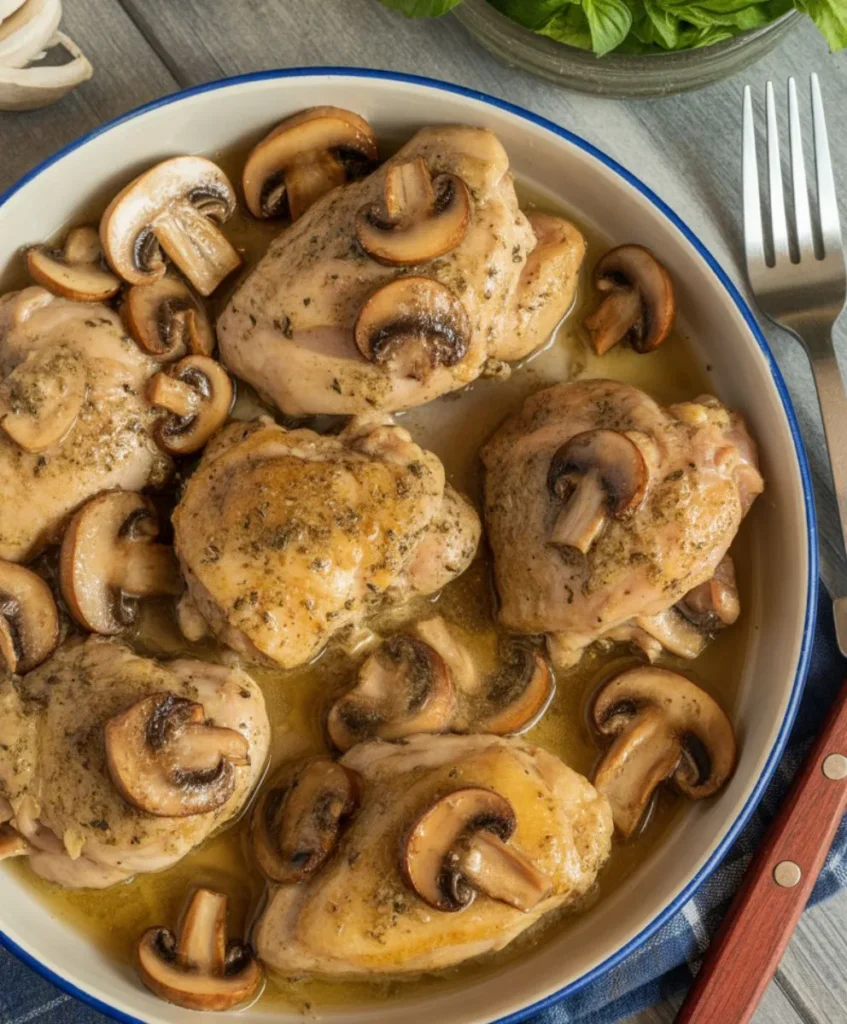 Garlic Mushroom Chicken Thighs