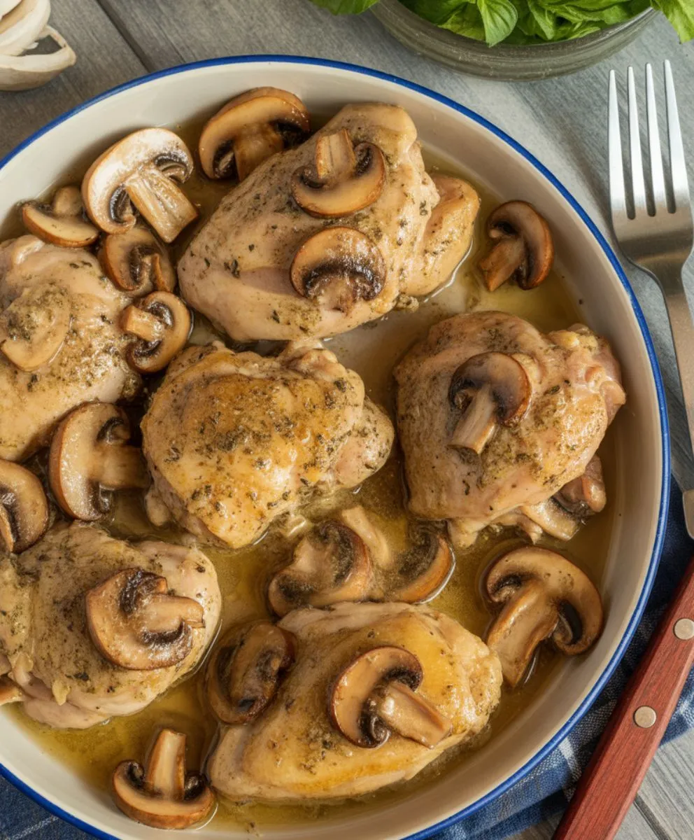 Garlic Mushroom Chicken Thighs